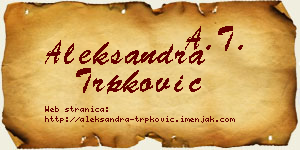 Aleksandra Trpković vizit kartica